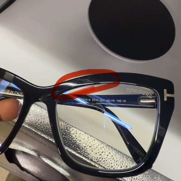 Tom Ford TF5826-B-001 Shiny Black Blue Light Glasses 55-16-140 Display Pair READ - Picture 4 of 12